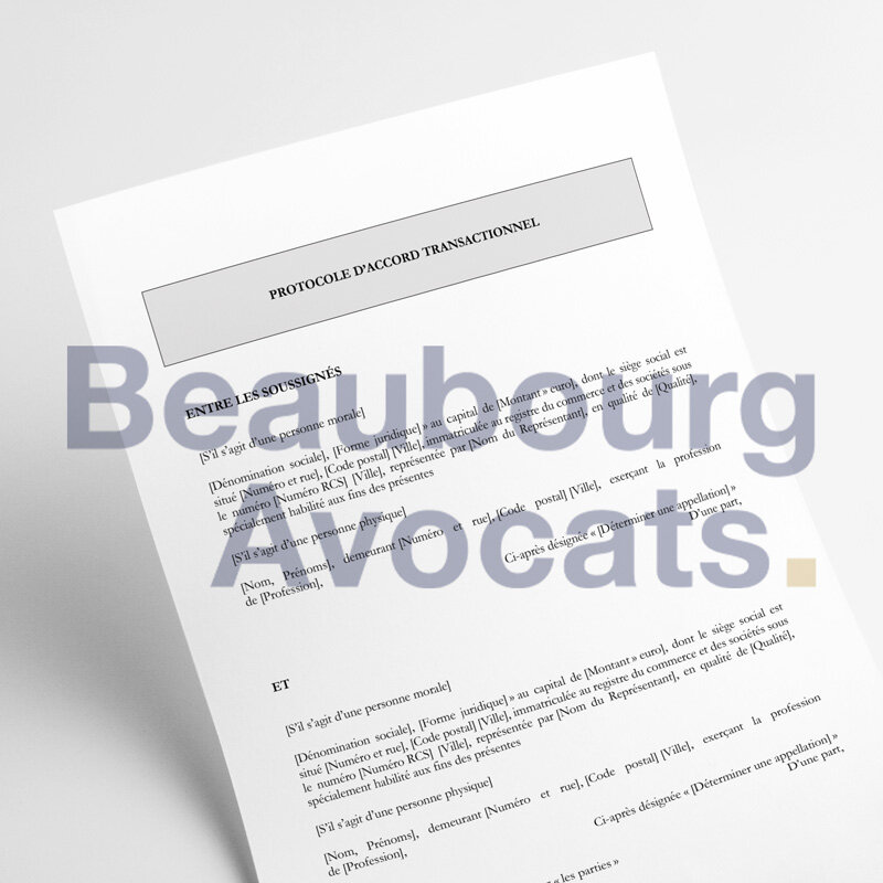 Protocole d'accord transactionnel