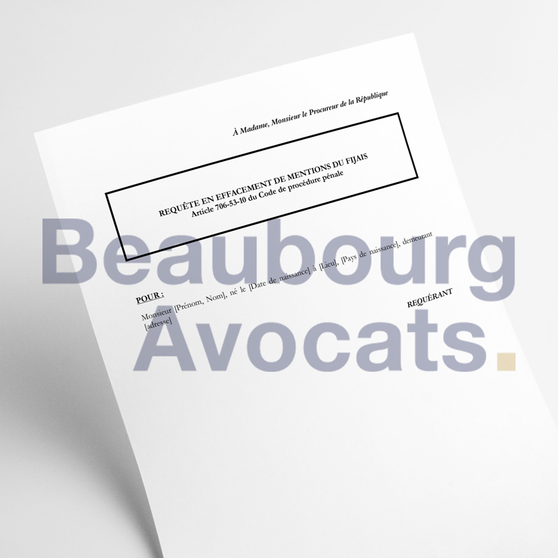 Requête en effacement du FIJAIS